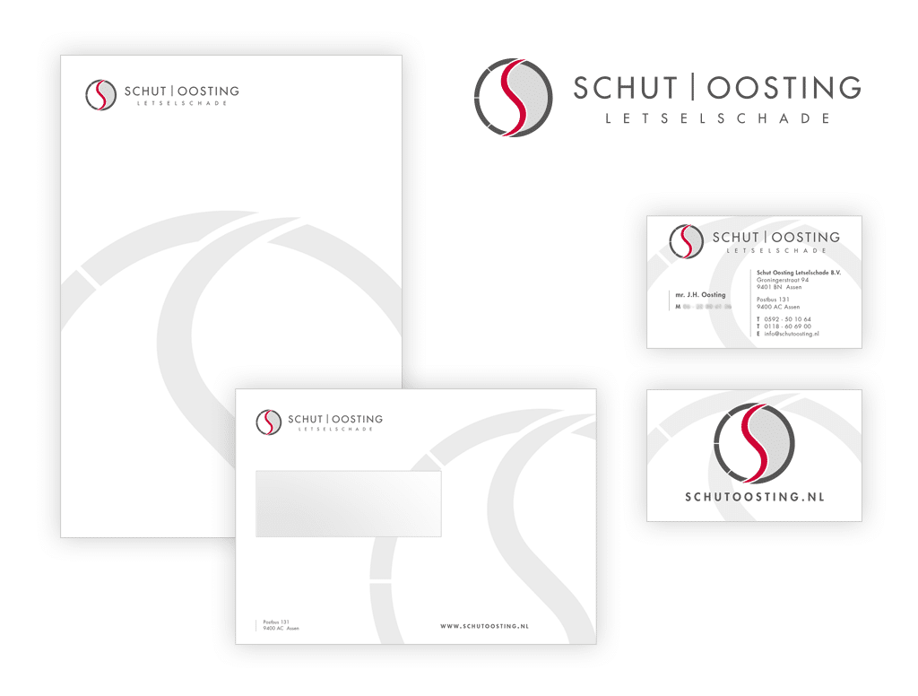 Ontwerp Schut Oosting Letselschade logo en huisstijl