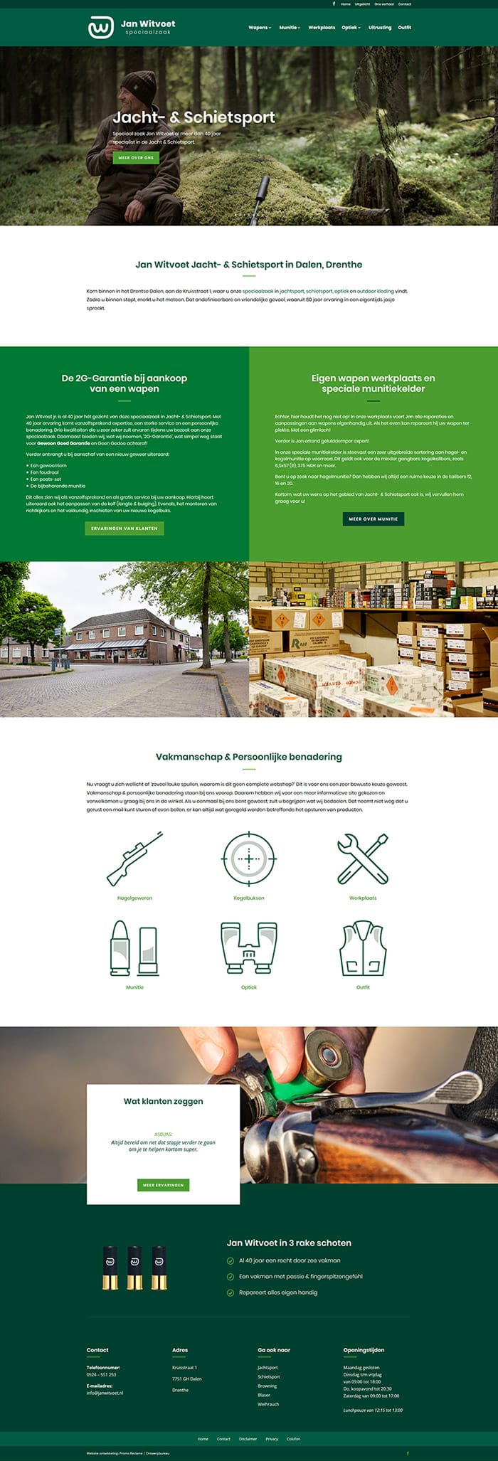 Website ontwikkeling Jan Witvoet - Jacht- & Schietsport